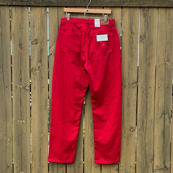NWT Vintage Tommy Hilfiger Red Relaxed Mom Jeans Size 14 - Picture 2 of 6